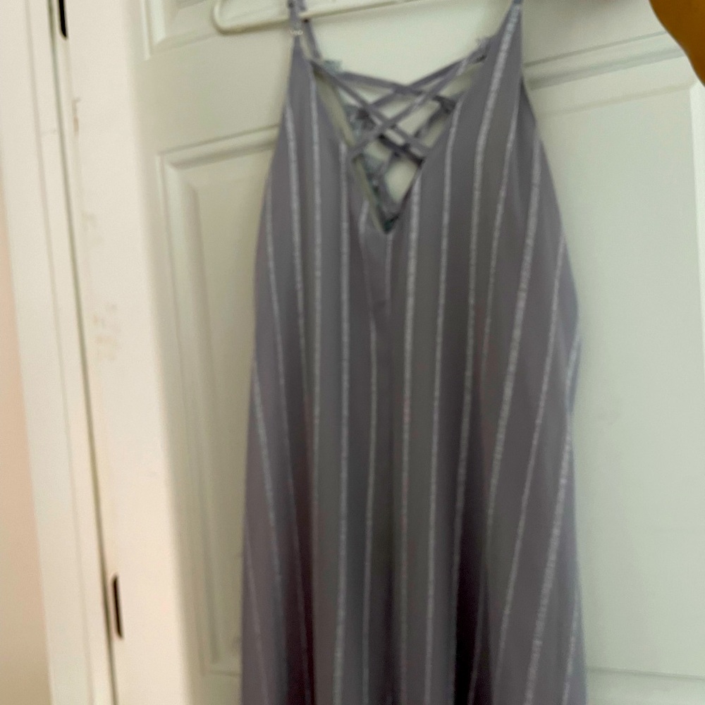Lavender/gray dress with lace detail
